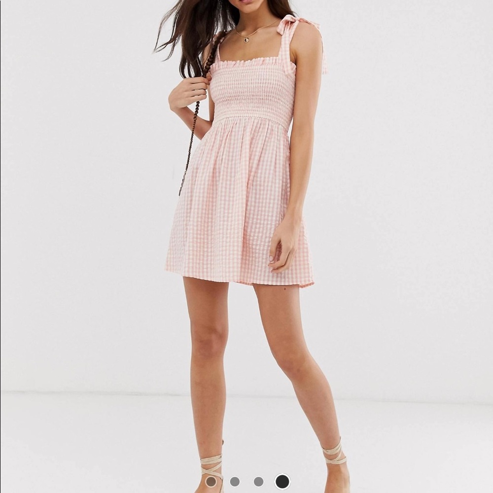 Gingham Tie Strap Dress